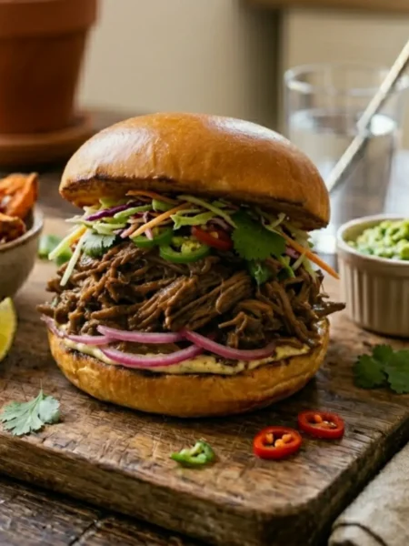 burger à l'effiloché de banane