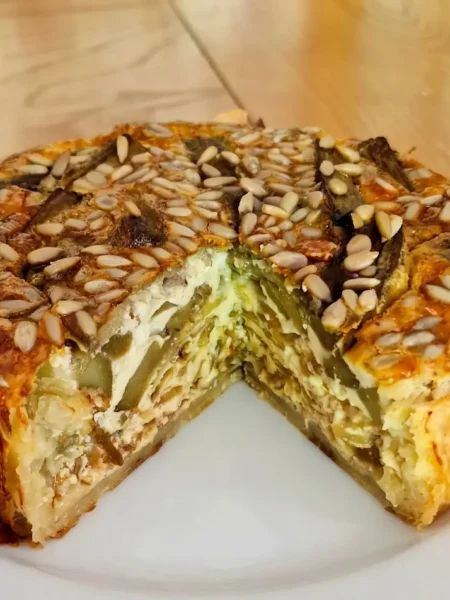 Tarte aubergines-oignons caramélisés