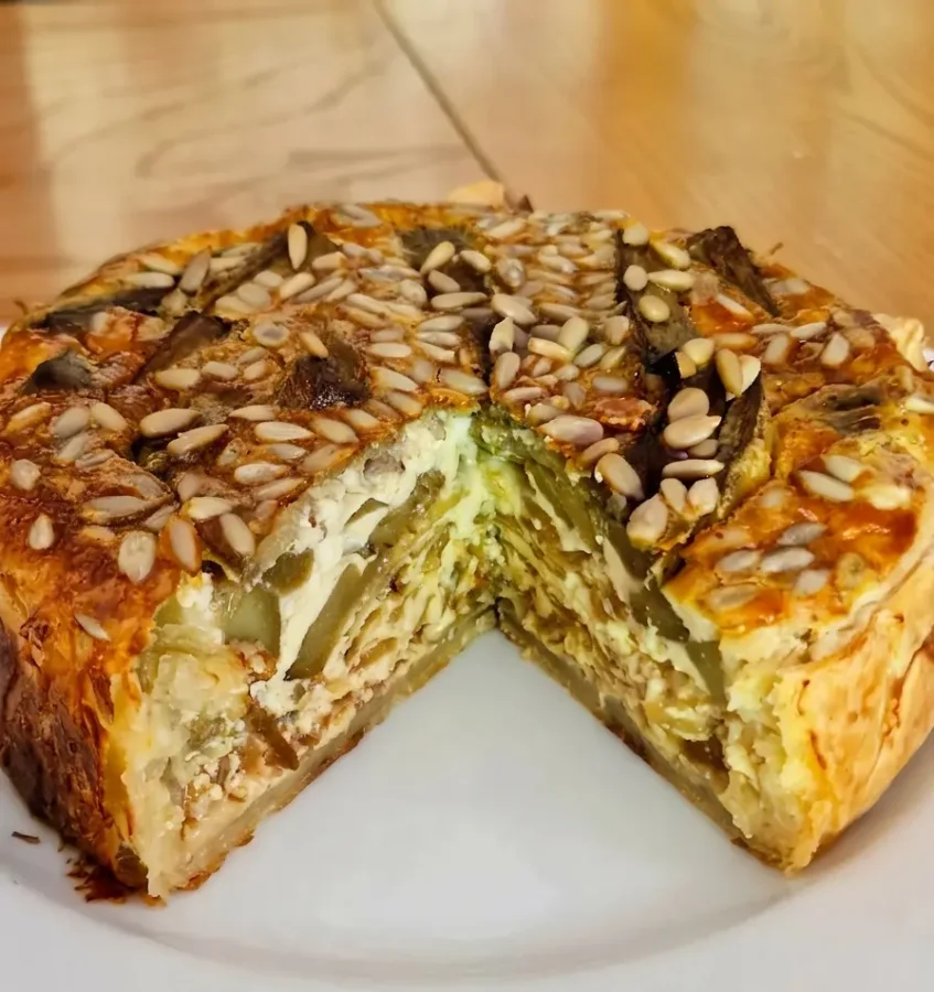 Tarte aubergines-oignons caramélisés