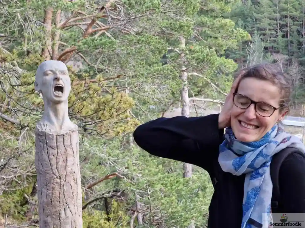 Sculpture tête qui crie Bosc de Viu Ordino.