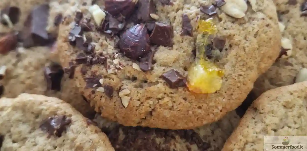 Cookies au sarrasin, chocolat et orange confite