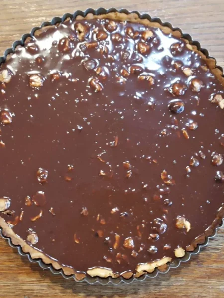 Tarte au chocolat et lait noisette