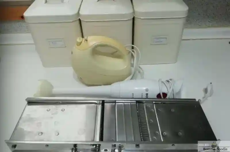 Ustensiles de cuisine : mandoline, plongeur, batteur