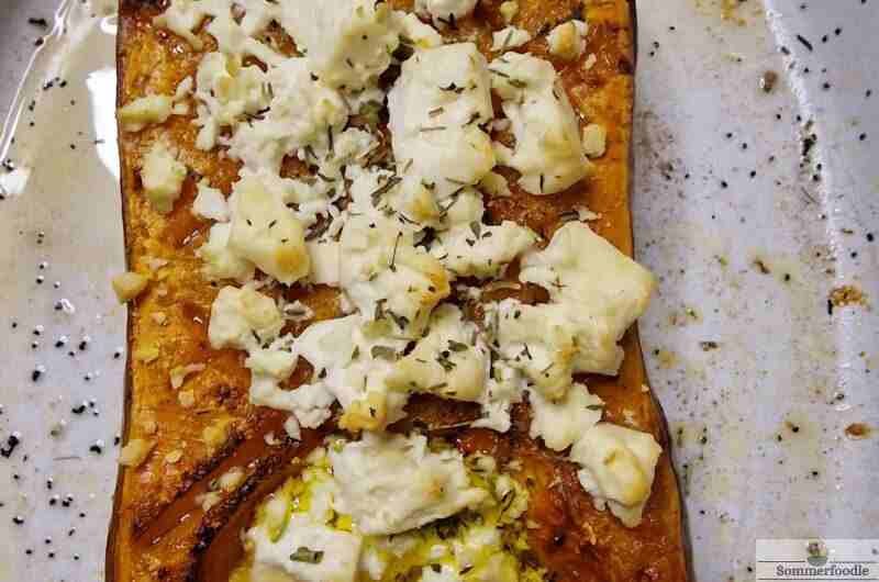 Courge rôtie et feta.