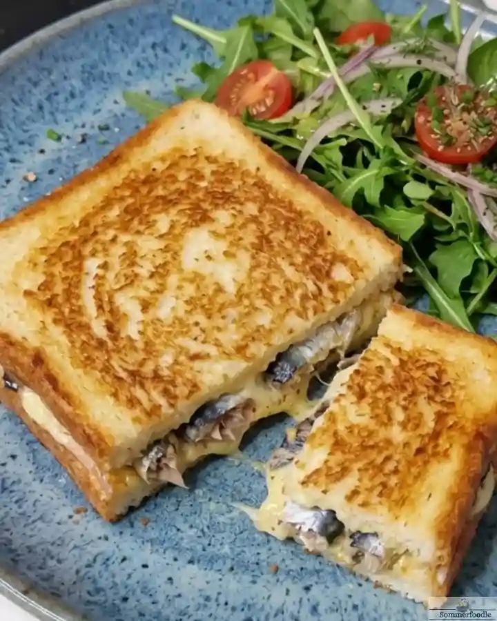 Croque-sardine cuit à la poêle
