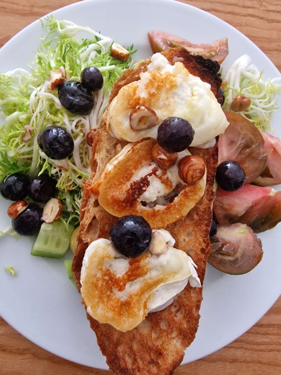 Salade-Tartine-chèvre-myrtilles