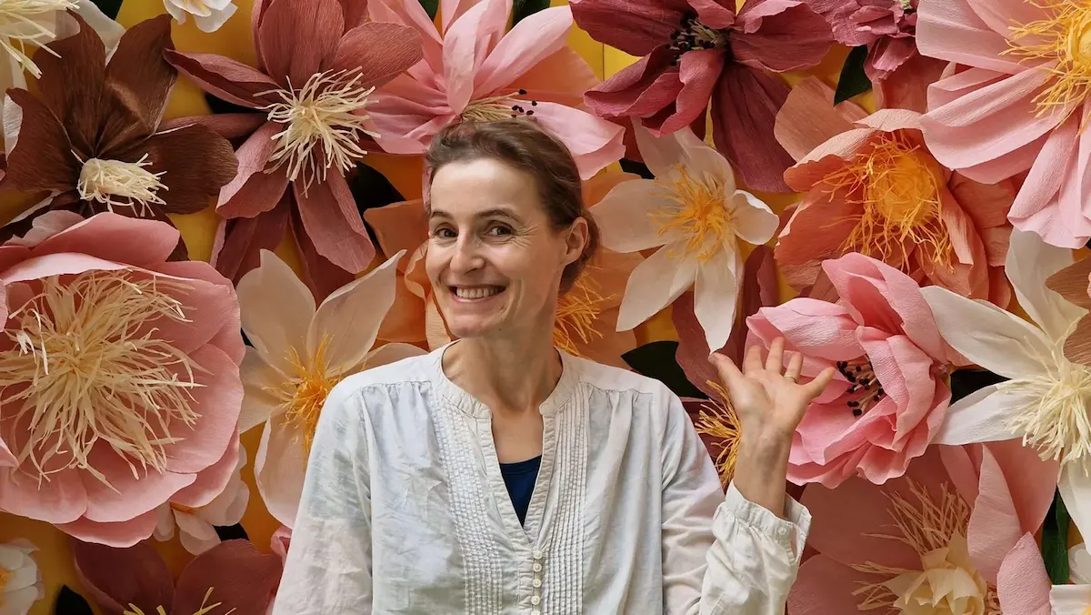 Aude Sommervogel à l'exposition art en papier du Illa à Andorre