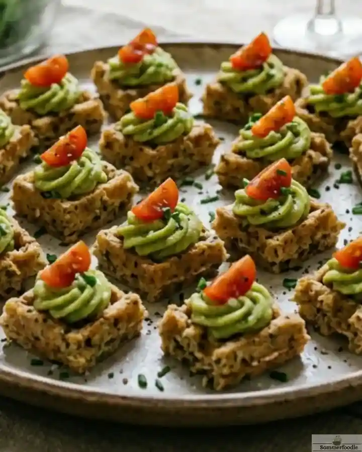 Gaufre salée pour l'apéritif guacamole tomate cerise