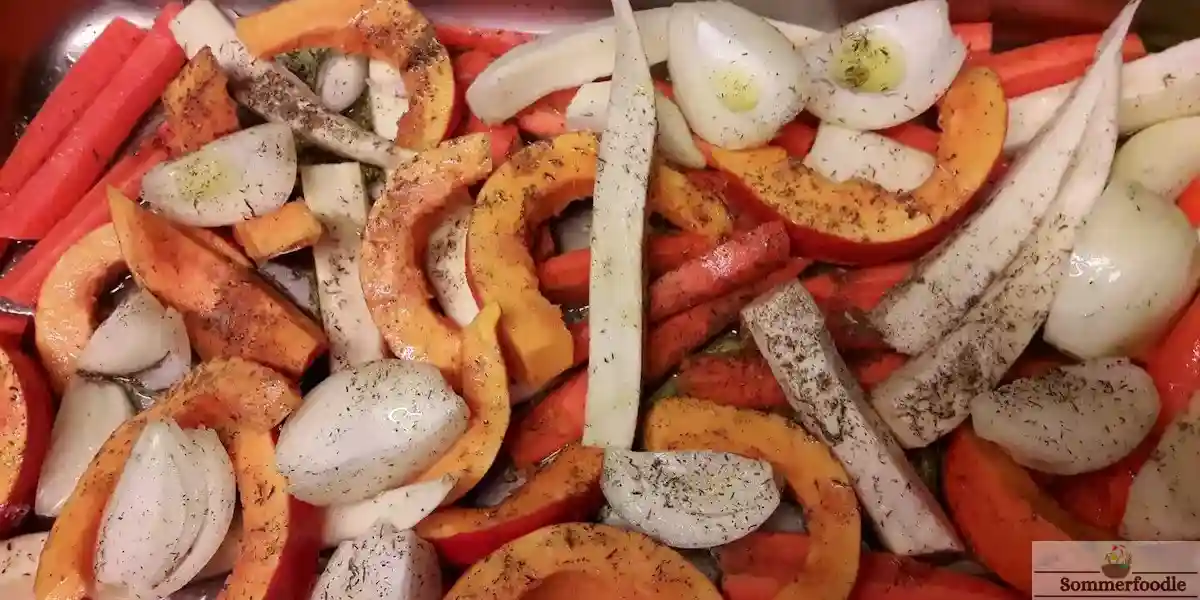 Légumes rôtis avant cuisson