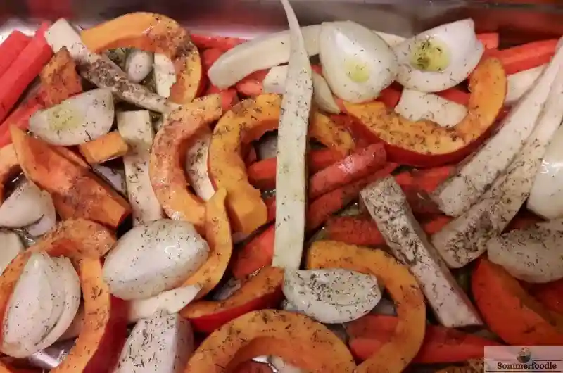 Légumes rôtis avant cuisson