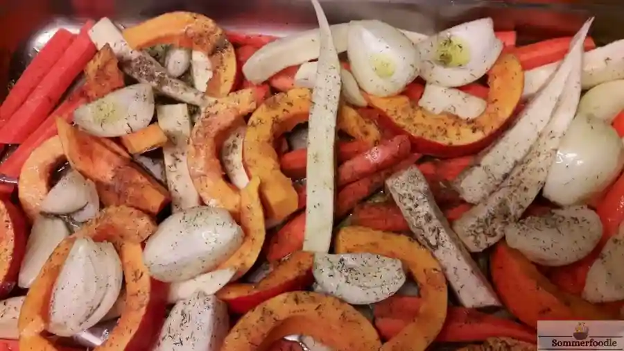 Légumes rôtis avant cuisson