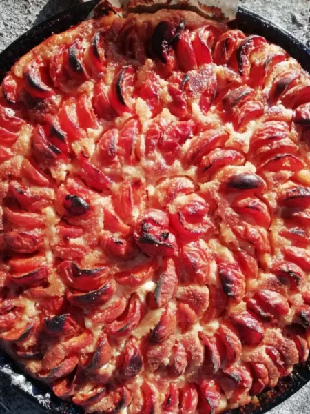 Tarte abricot crème d'amandes, l'acidité du fruit et la rondeur de la crème..