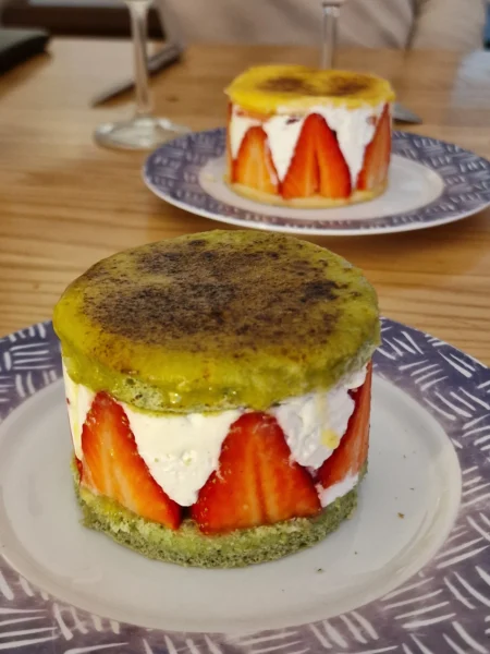 Fraisier japonais au thé Matcha