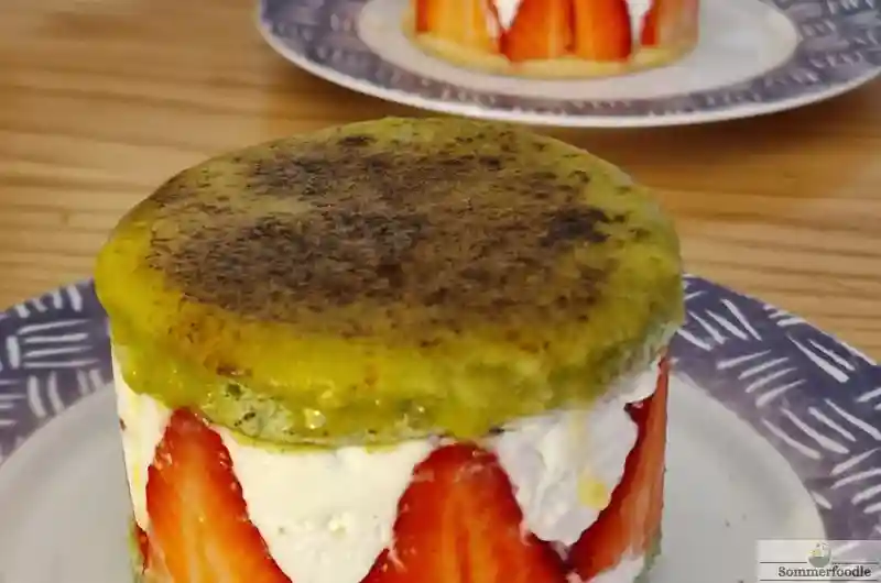 Fraisier japonais au thé Matcha