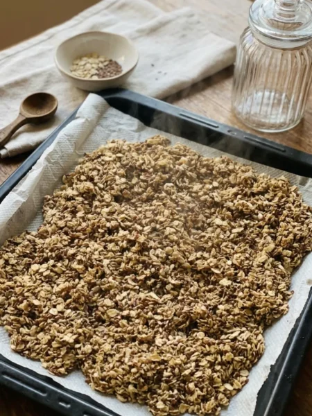 Granola maison à la sortie du four