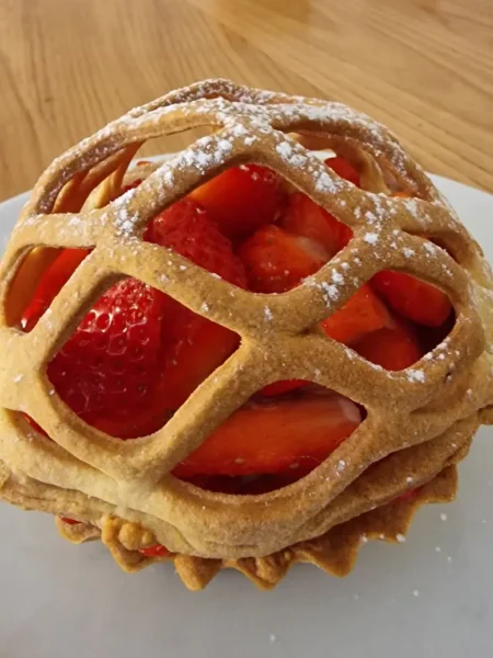 tartelette aux fraises, dôme treillis