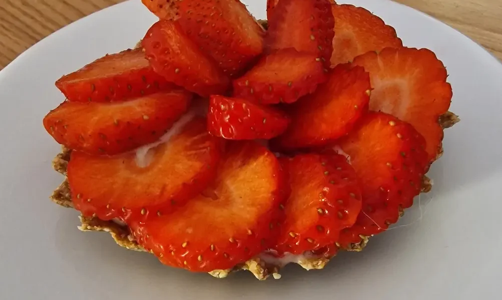 Tartelette aux fraises sans gluten. Pâte ultra fine et croustillante.