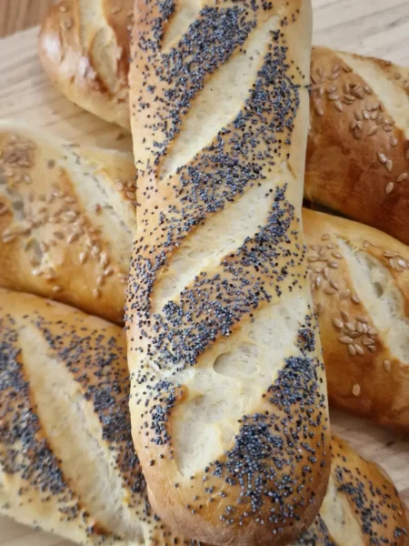 baguettes viennoises aux graines de lin ou pavot