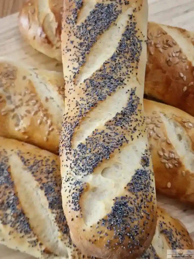 baguettes viennoises aux graines de lin ou pavot