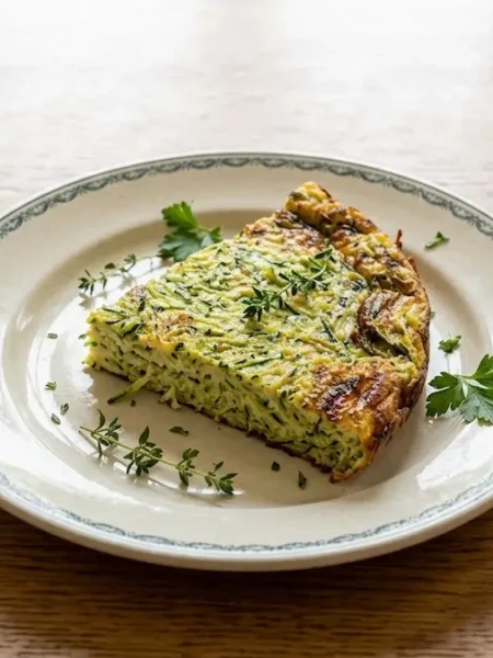 Omelette aux courgettes et herbes cuites au four