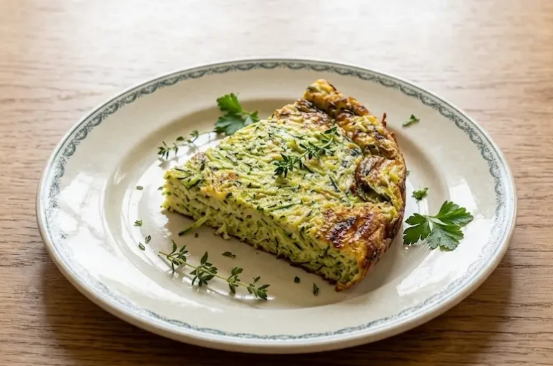 Omelette aux courgettes et herbes cuites au four