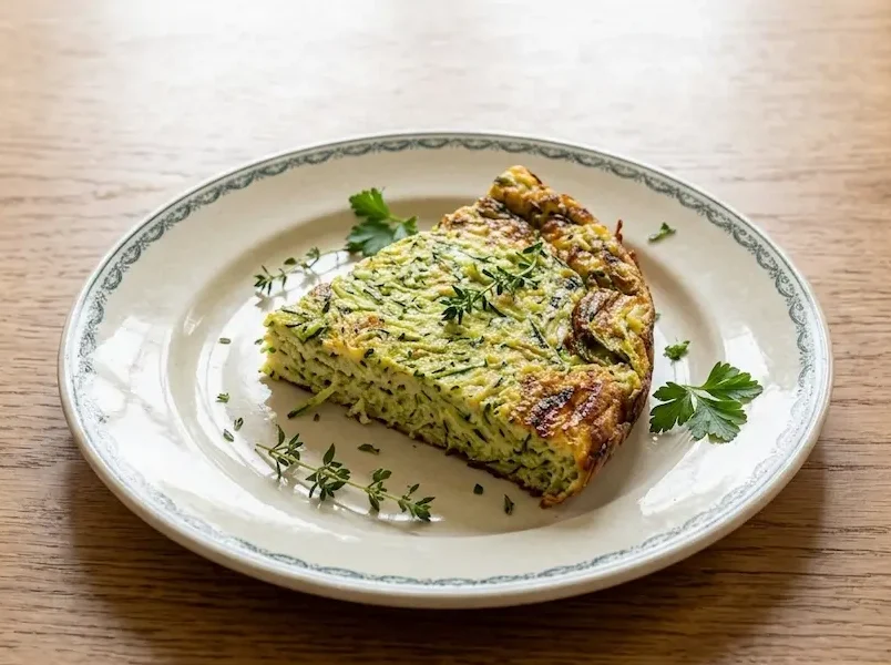 Omelette aux courgettes et herbes cuites au four