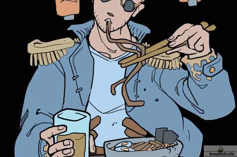 Dessin de Paper Magus d'un homme qui mange des ramens