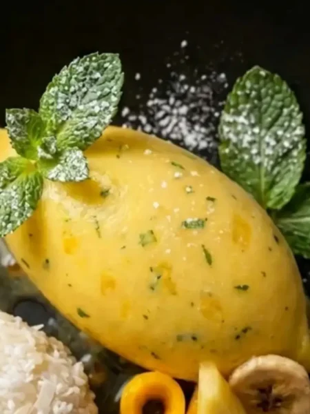Sorbet mangue ananas banane menthe sans sorbetière