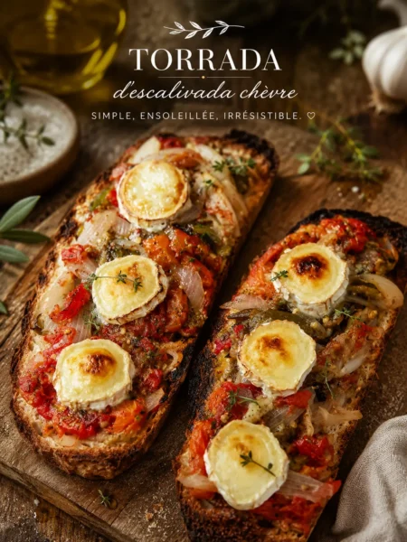 Torrada d'escalivada et chèvre