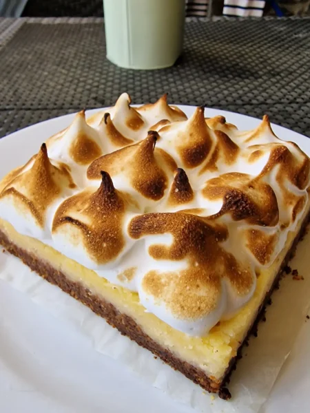 carré citron keto comme une tarte au citron meringuée