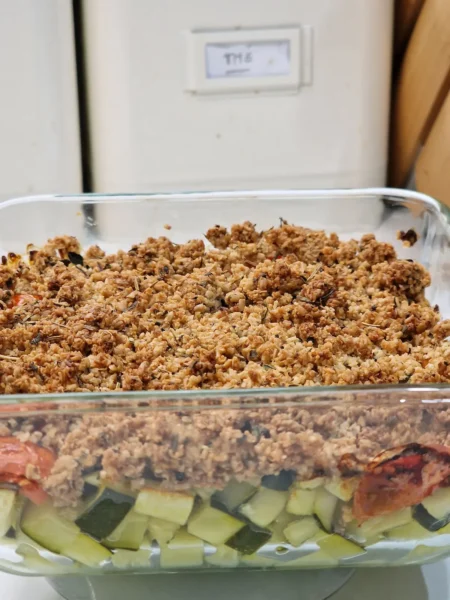 Crumble salé à la courgette