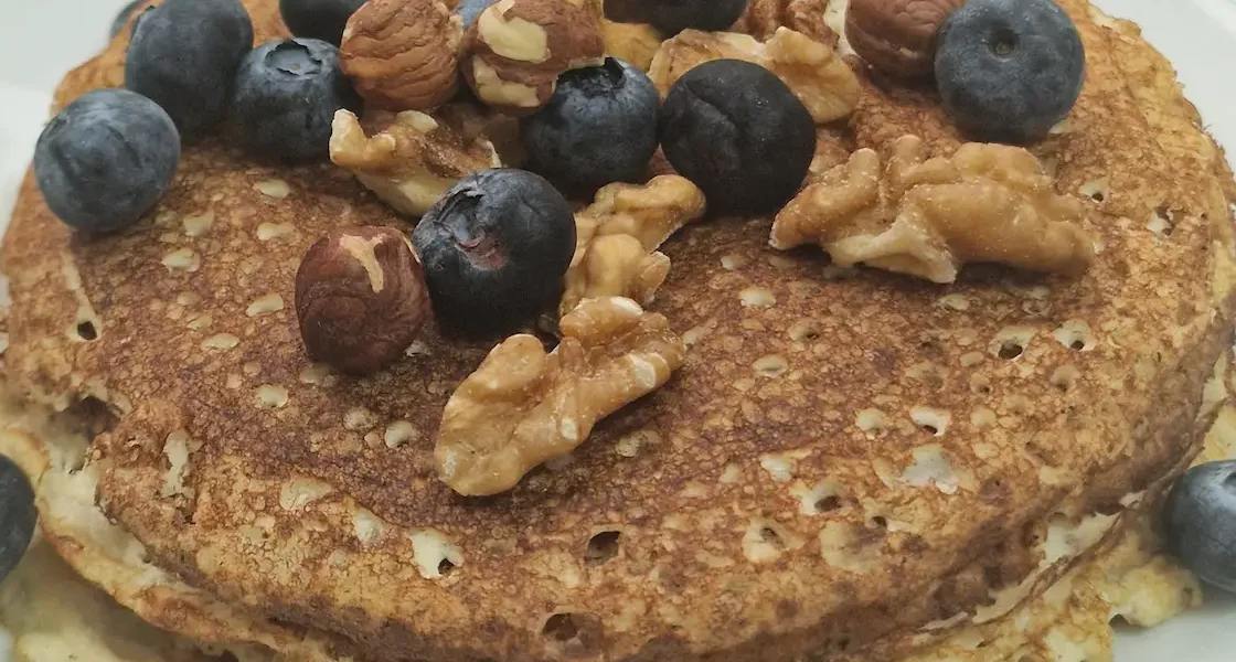 Crêpes-kéto-myrtilles et noix