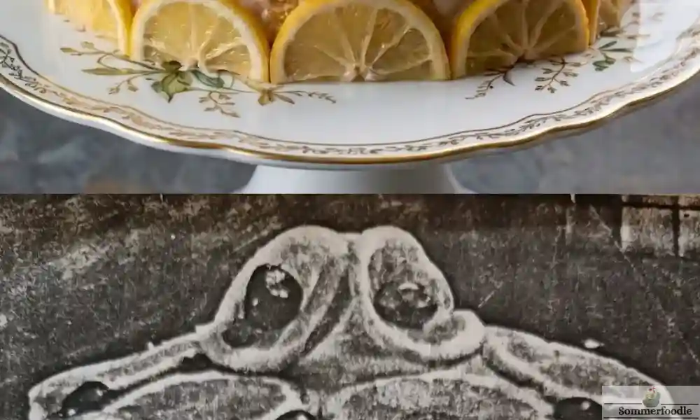 Photos de gâteaux au citron de Mouny, ma maman. Recette d'hier, une photocopie en noire et blanc et photo d'aujourd'hui.