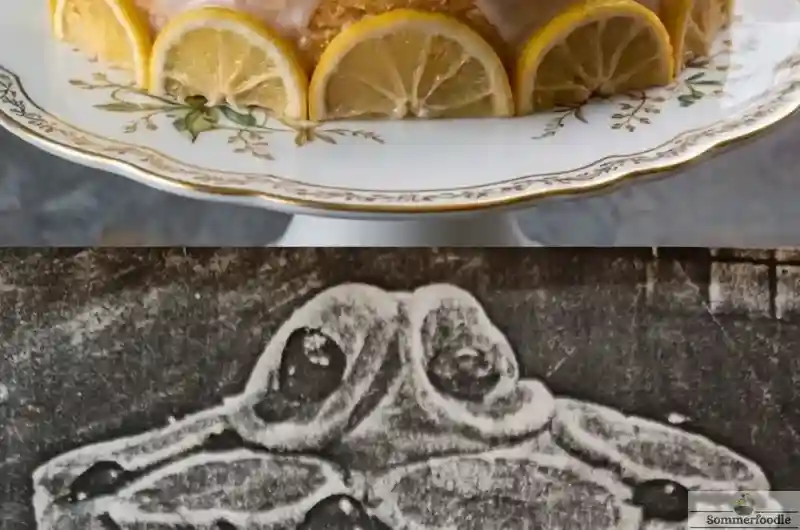 Photos de gâteaux au citron de Mouny, ma maman. Recette d'hier, une photocopie en noire et blanc et photo d'aujourd'hui.