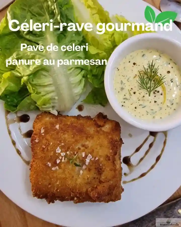 Pavé de céleri en croûte de parmesan